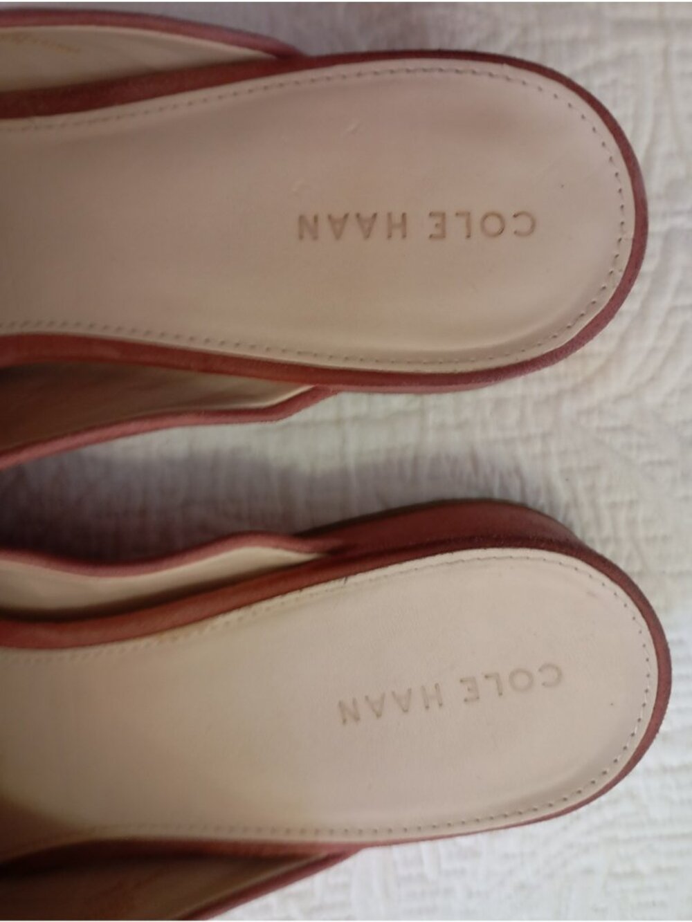 Cole Haan Womens Pointed Toe Pink Suede Mule Flats 9B - Picture 9 of 12